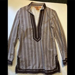 Tory Burch brown honeycomb tunic
